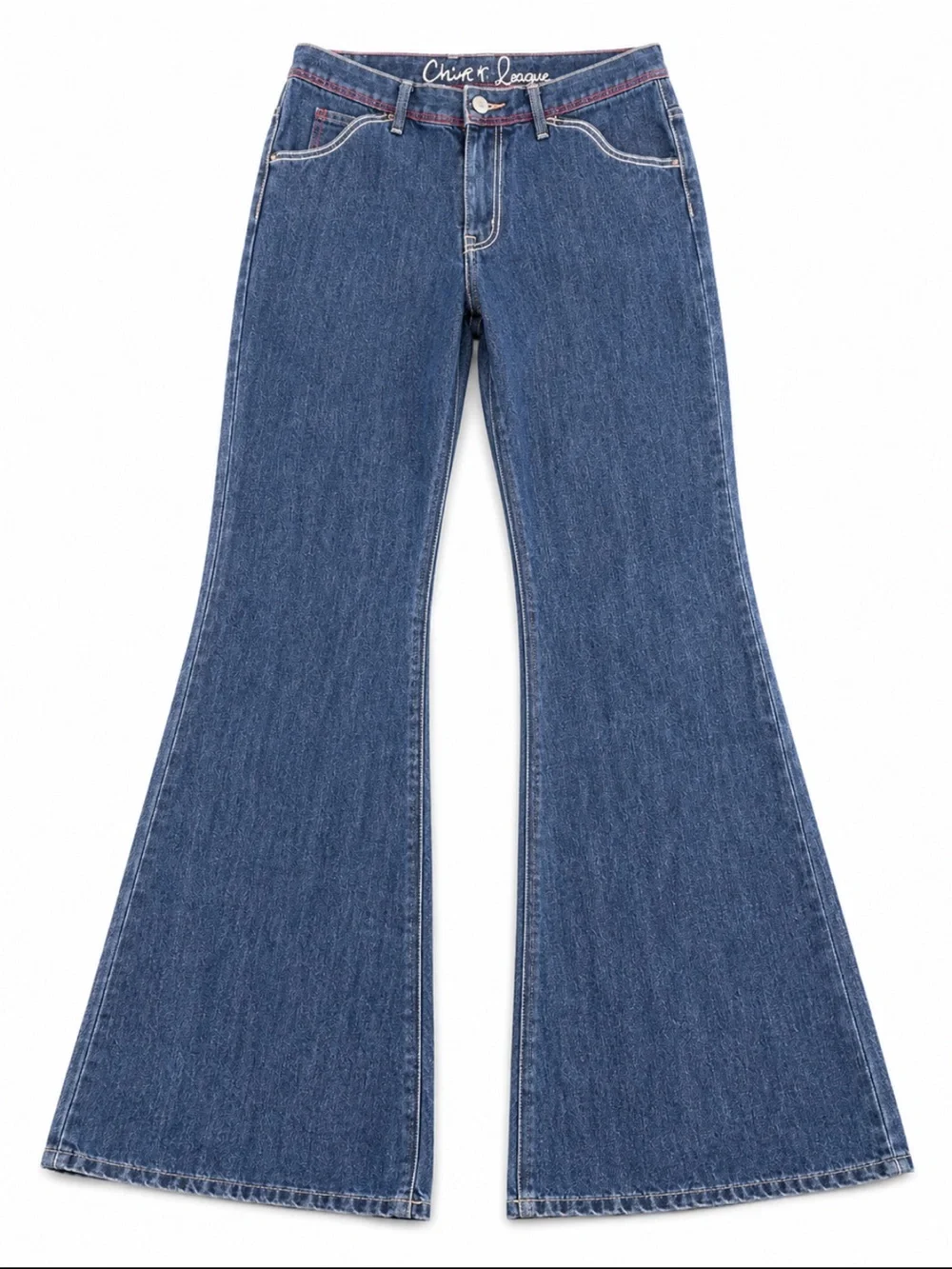 Chip & Pepper LA Bobby Baby Wide Leg Jeans W34 Dark Wash Y2K